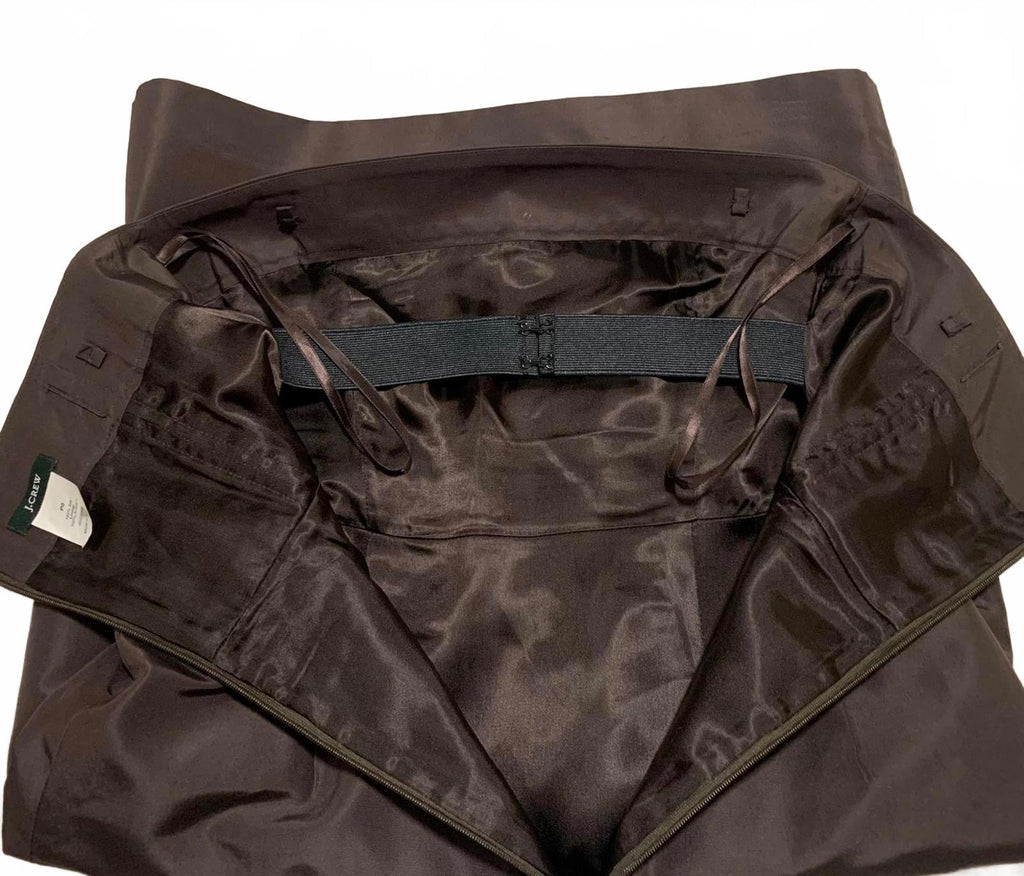 J.Crew Strapless Silk Dress Size 0 Petite Brown 100% Silk