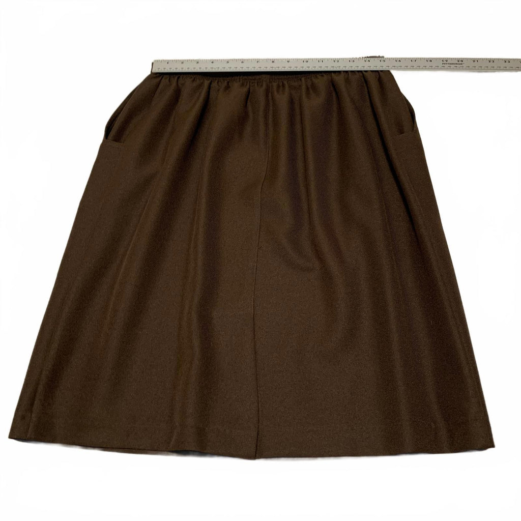 Vintage Y2K Alfred Dunner Women's Size 16 Wide Brown Polyester Skirt 2 Pockets