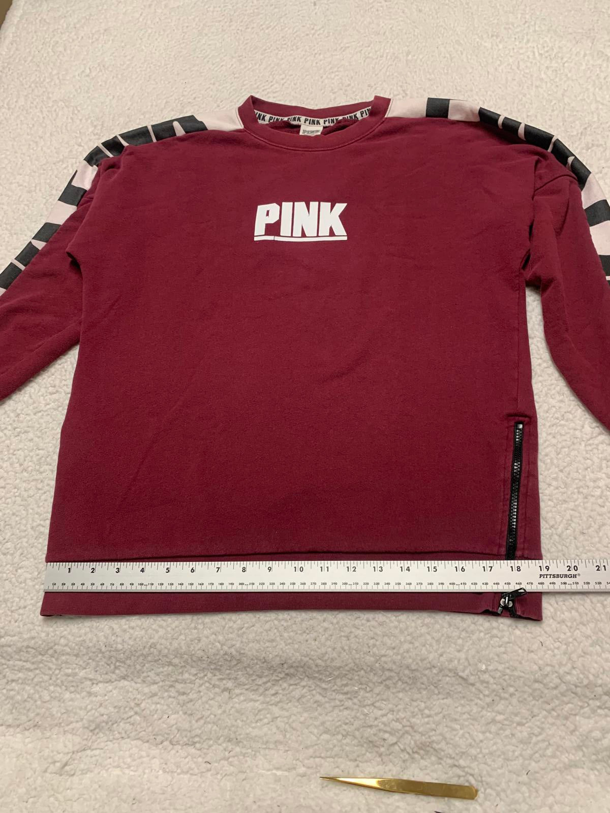 Sudadera con logo en color burdeos, talla mediana, para mujer, color rosa