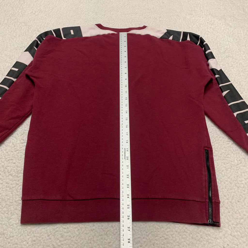 Sudadera con logo en color burdeos, talla mediana, para mujer, color rosa