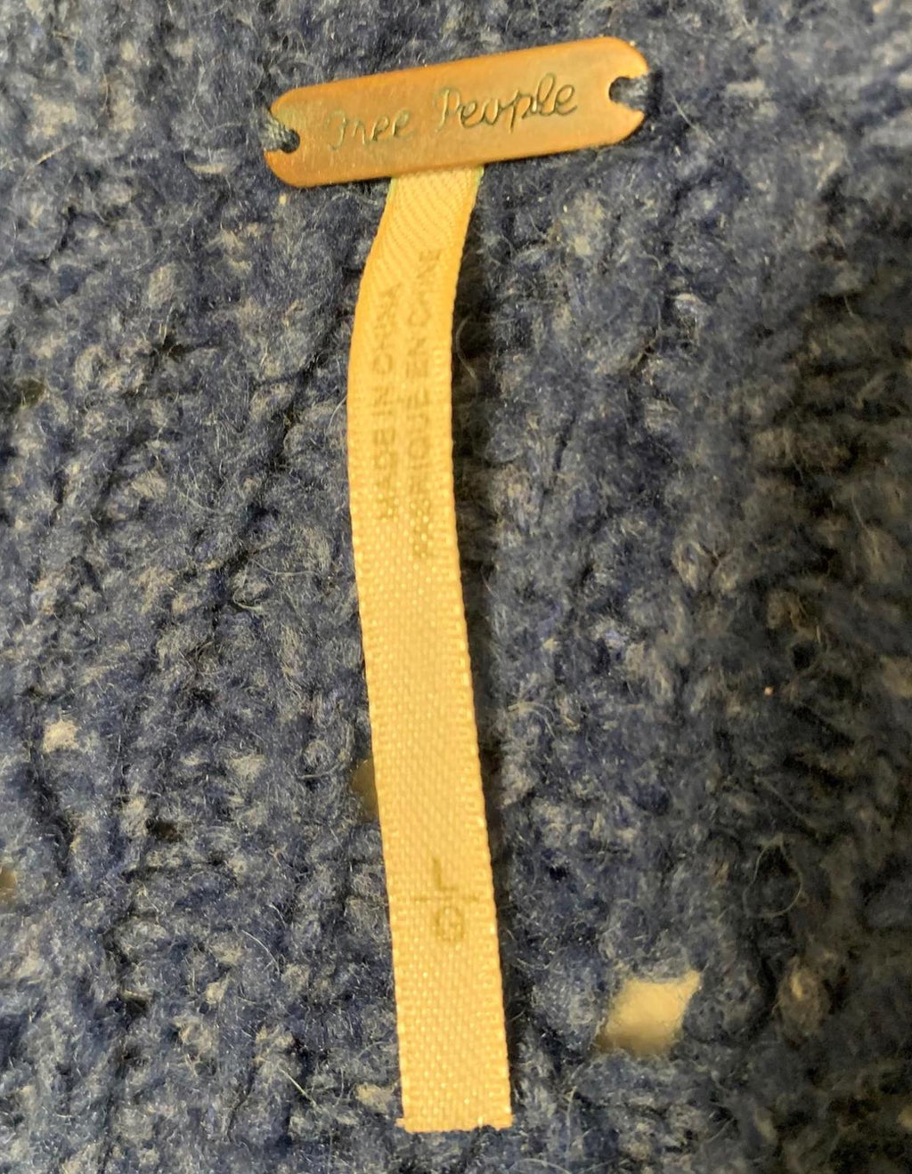 Suéter de punto de manga larga azul para mujer talla L de Free People