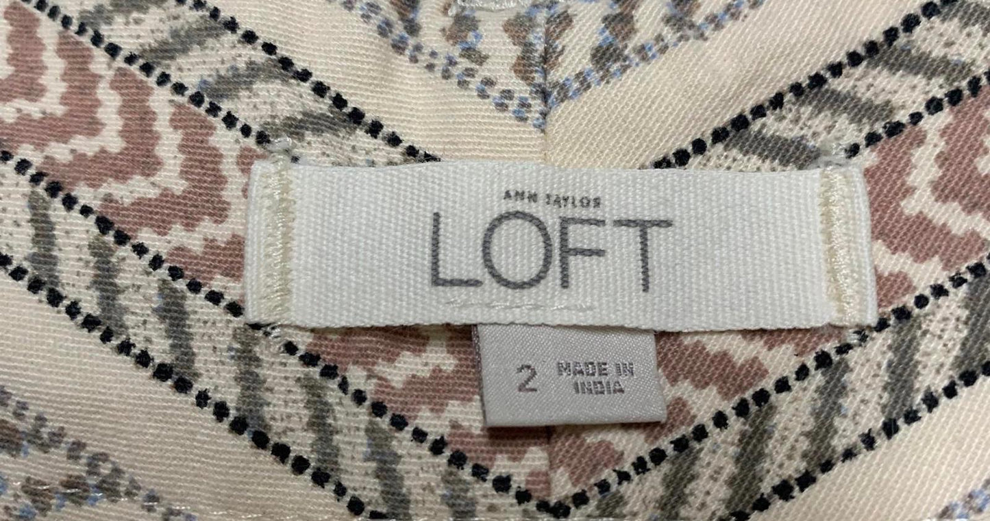 LOFT Women's Size 2 Neutral Beige Vertical Striped Shorts W 30.5 India