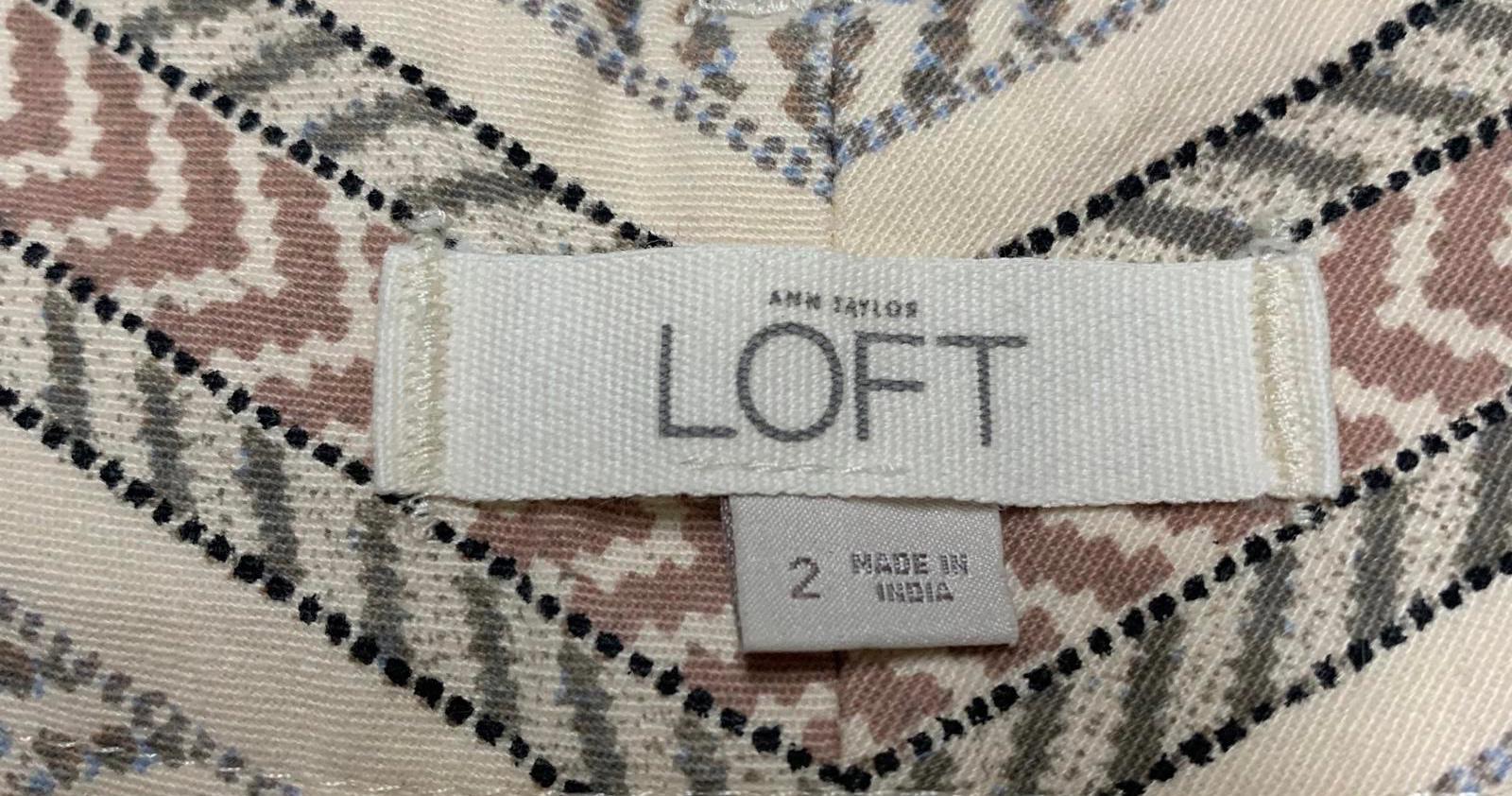 Pantalones cortos LOFT de rayas verticales beige neutro para mujer, talla 2, talla 30,5, India