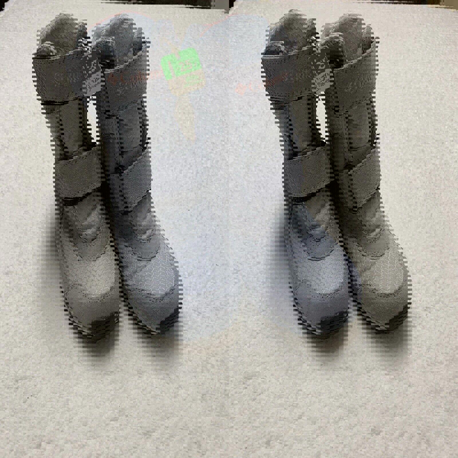 Botas de nieve Columbia para jóvenes, talla 5, impermeables, de invierno, Omni-Grip, gris y rosa