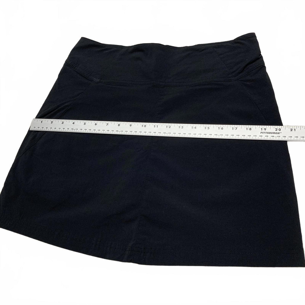 Falda pantalón negra con pantalones cortos Royal Robbin's para mujer, talla 10, nailon, ancho 33,5"