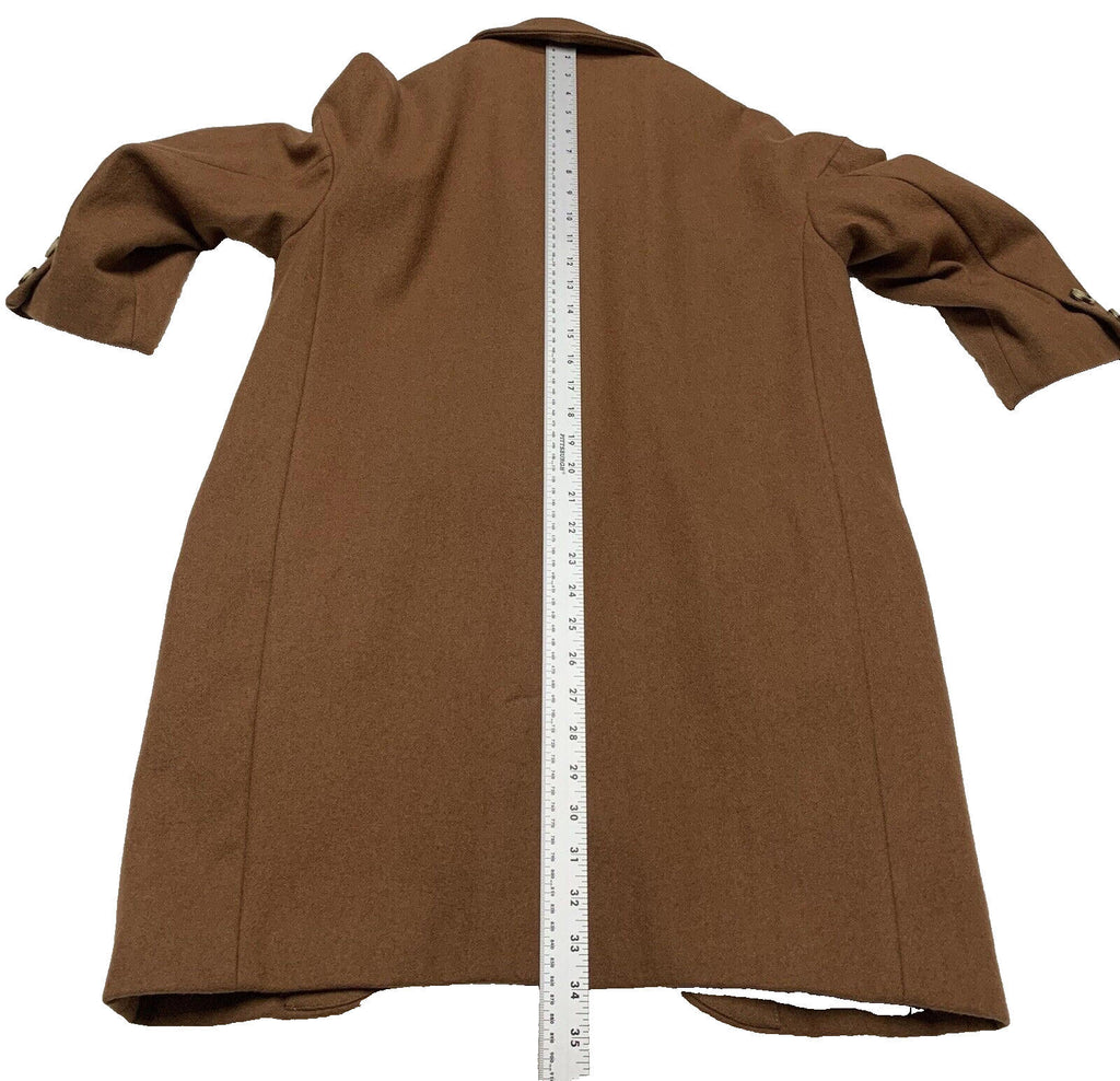 Cartonnier Wool Blazer Coat Women’s Small Brown Oversized Boyfriend 3/4 Sleeve