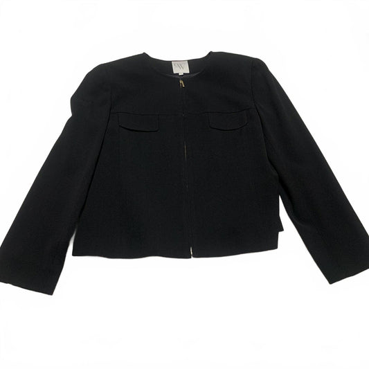 90s Clifford & Wills Women’s Size 16 Black Zip Jacket Blazer VTG