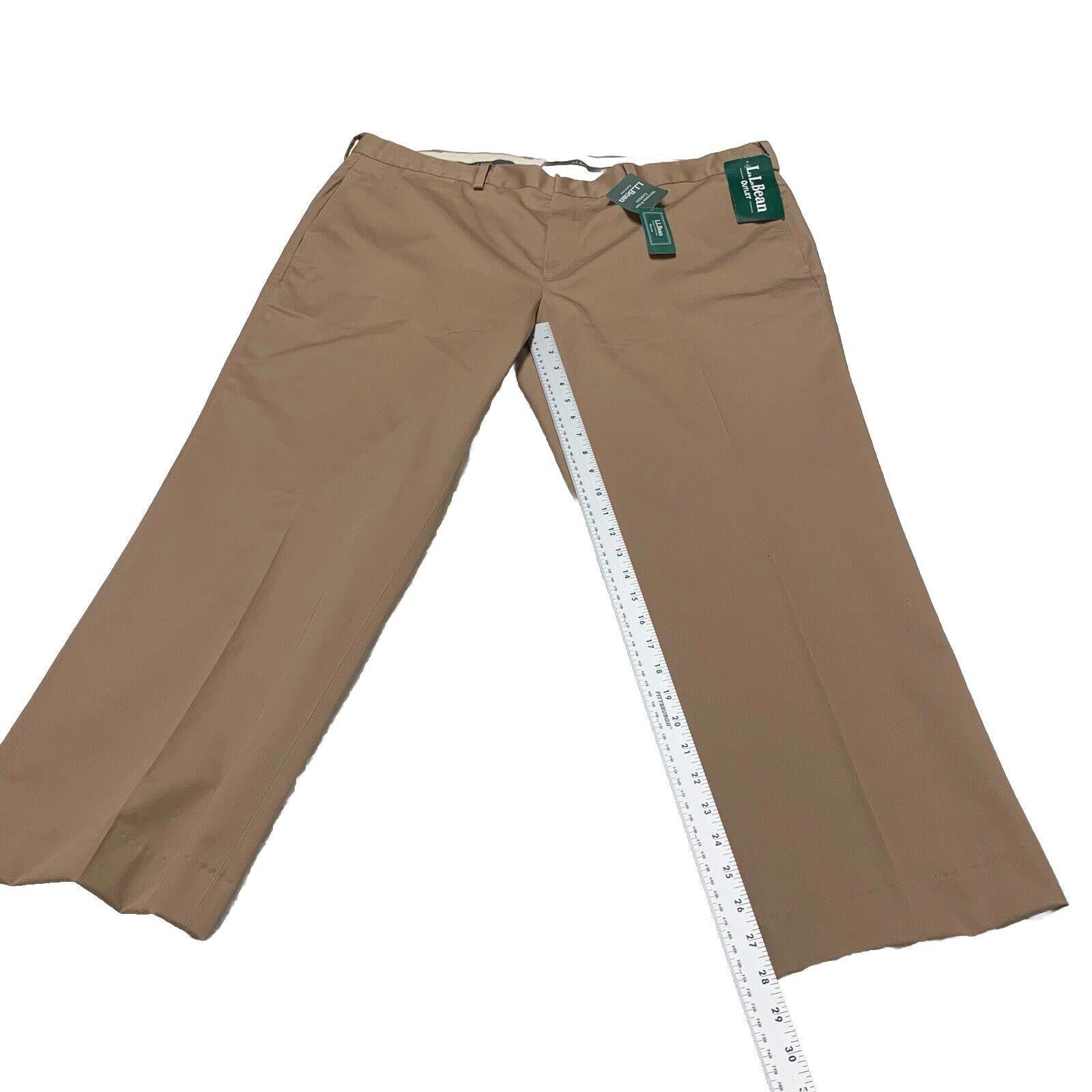 Pantalones de vestir LL Bean Chinos para hombre talla 42 ancho color caqui oscuro