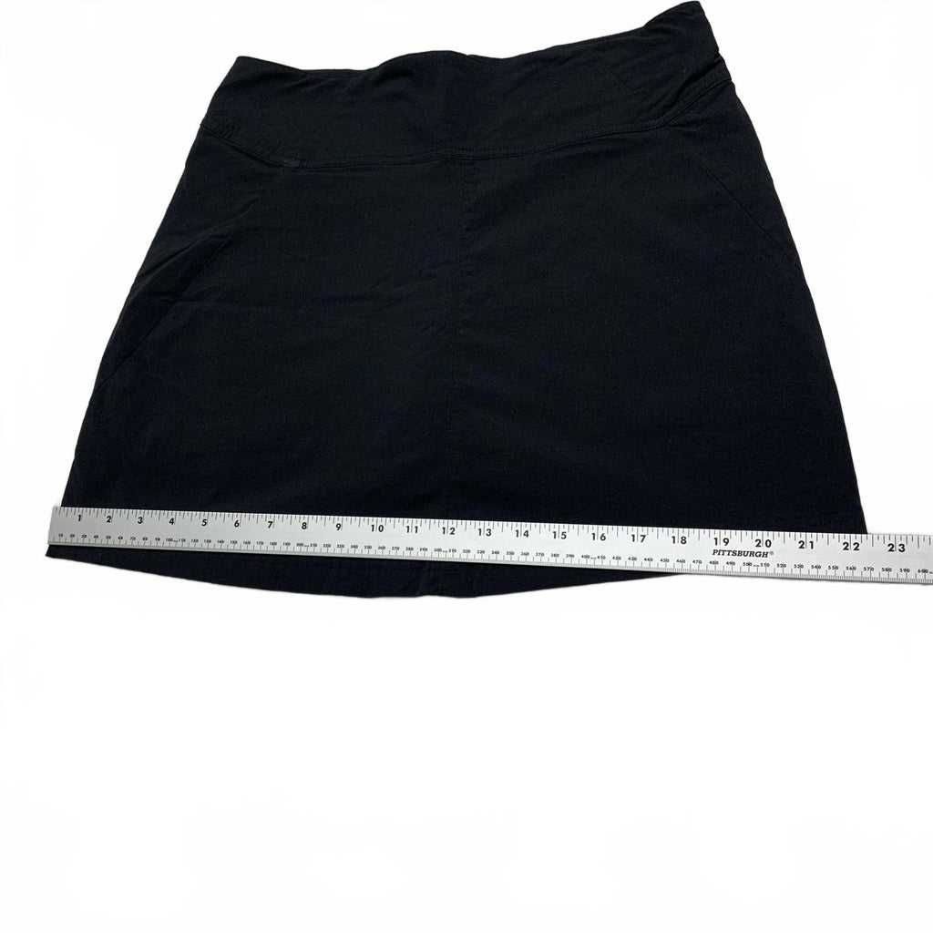 Falda pantalón negra con pantalones cortos Royal Robbin's para mujer, talla 10, nailon, ancho 33,5"