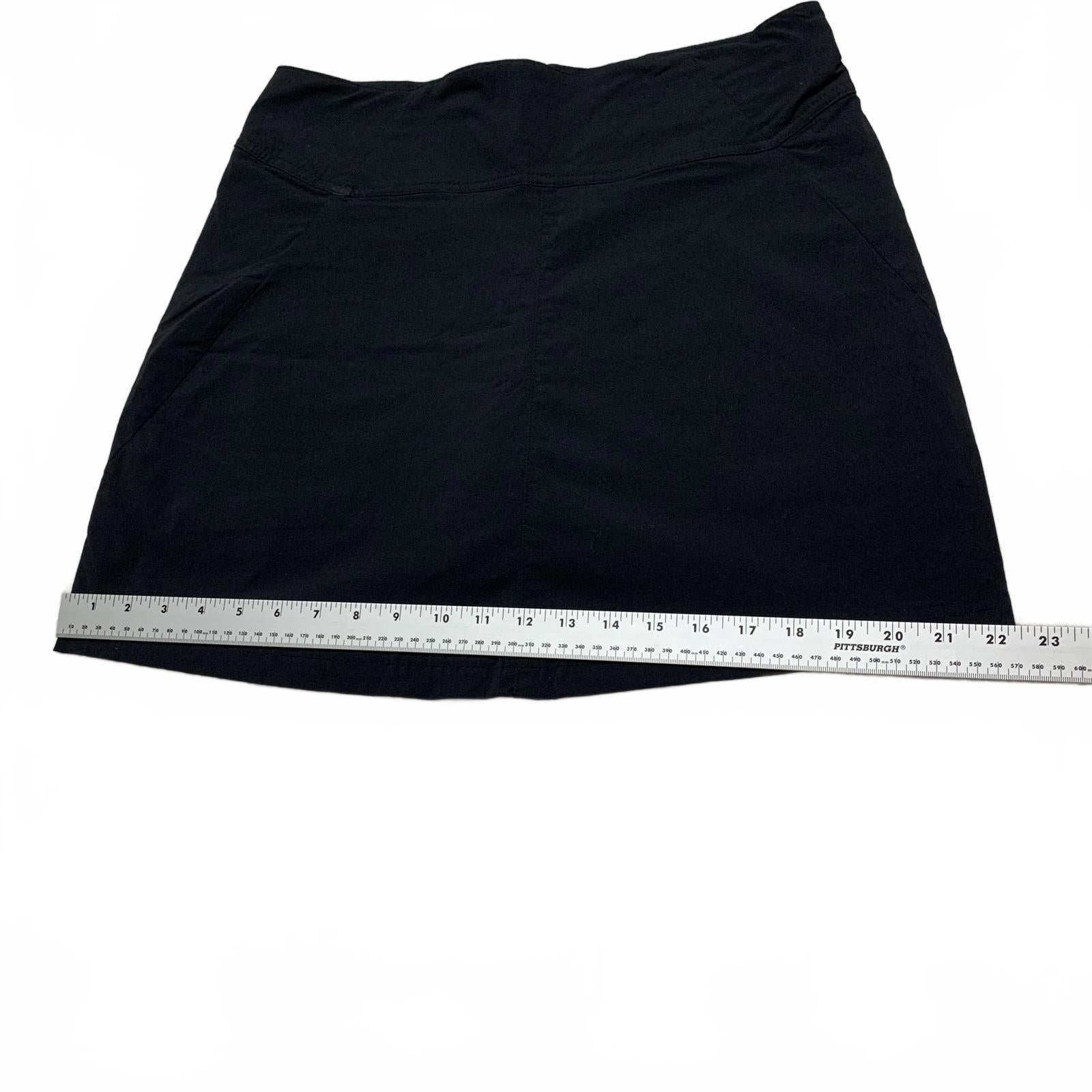 Falda pantalón negra con pantalones cortos Royal Robbin's para mujer, talla 10, nailon, ancho 33,5"