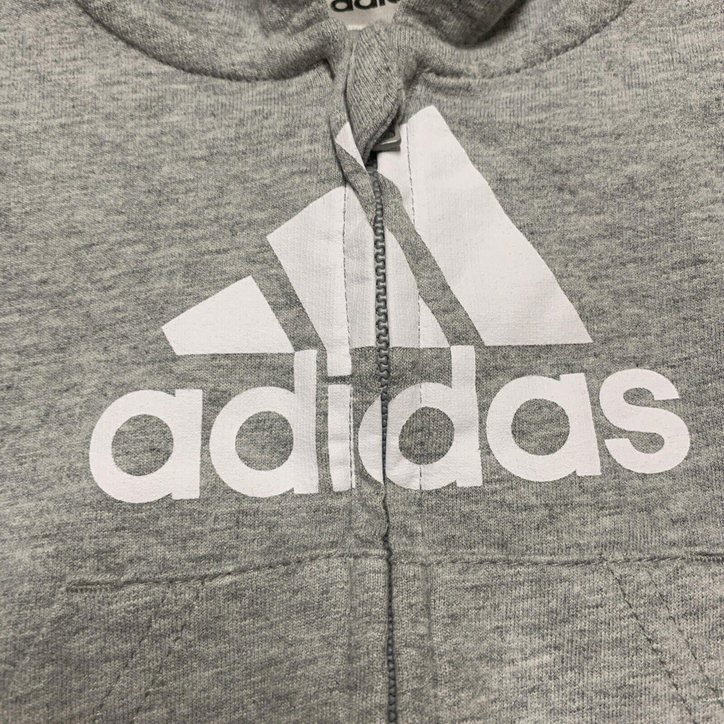Sudadera con capucha y cremallera completa de Adidas para bebé, talla 3 meses, color gris jaspeado