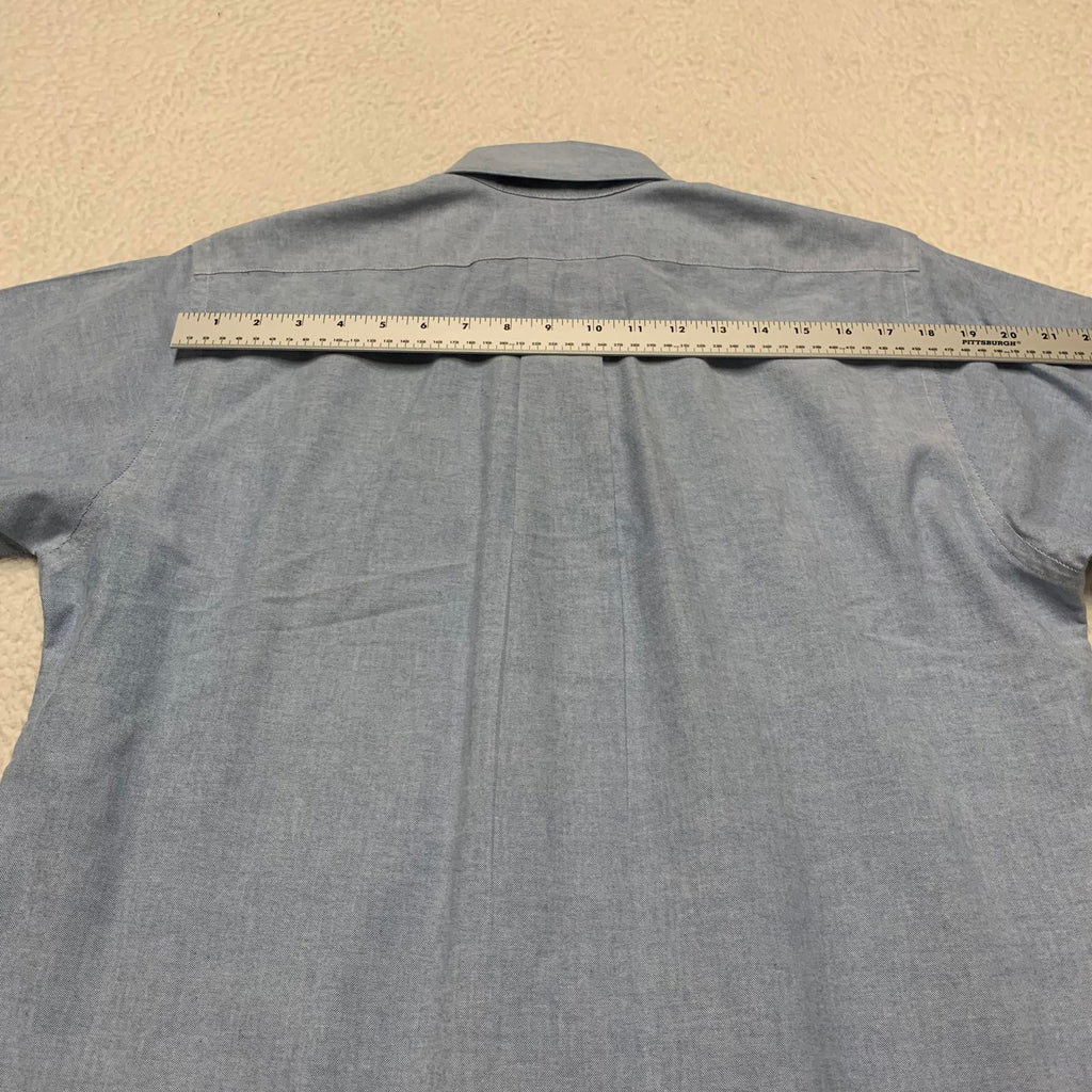 Camisa azul claro de manga corta con botones para hombre de LL Bean, talla 16/grande