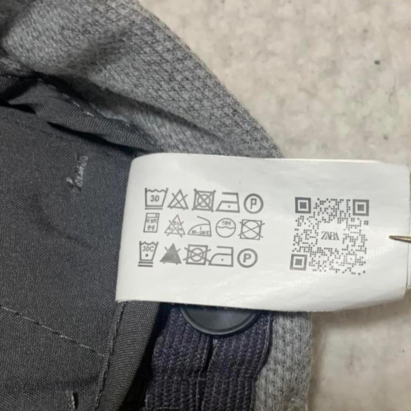 Pantalones rectos grises para niño Zara, talla 11-12, color pavo, ancho 24 x 25 L