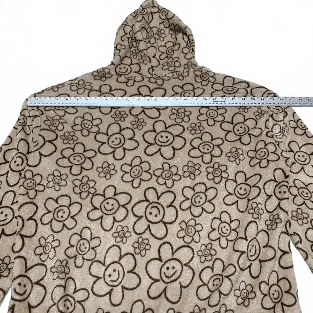 Chaqueta con capucha de polar con estampado floral beige Fire &amp; Fleur para mujer, talla 3XL