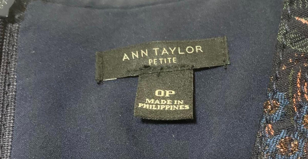 Vestido mini sin mangas con estampado floral negro de Ann Taylor Petite para mujer, talla 0P