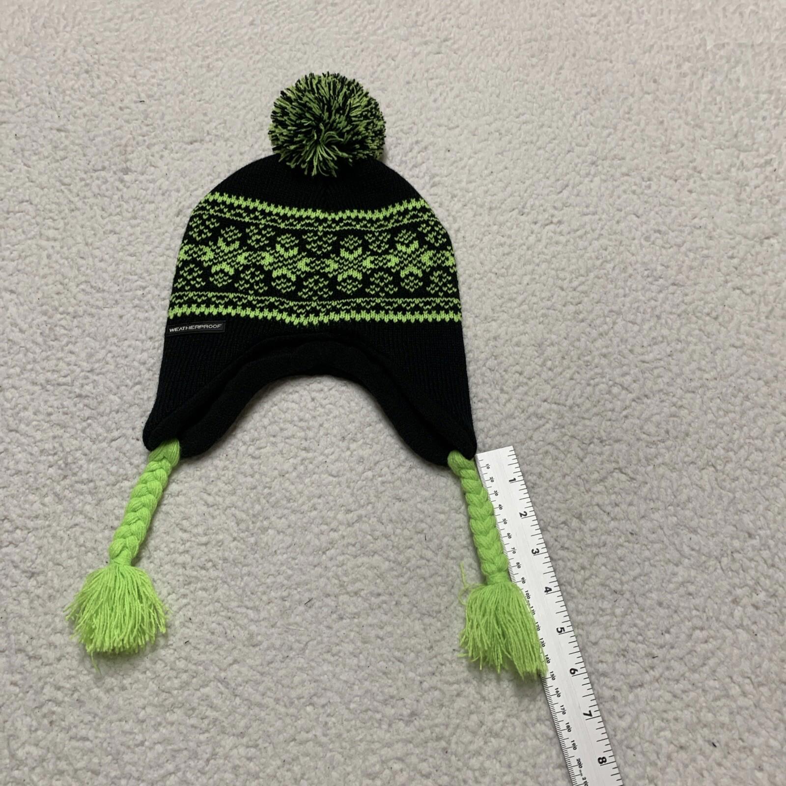 Gorro de lana resistente a la intemperie para jóvenes, talla única (8/20), con pompón y orejeras trenzadas