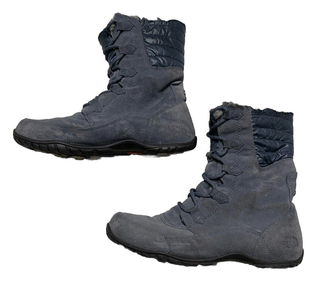 Botas de invierno Prima Loft de piel sintética gris de ante para mujer, talla 10, de The North Face