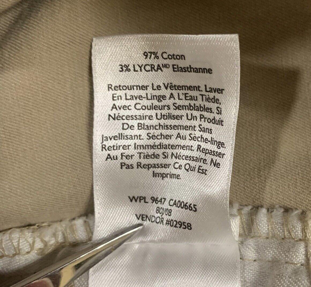 Pantalones Eddie Bauer para mujer, talla 12, caqui, corte recto, estilo chino, ancho 33,5 x 23,5 L