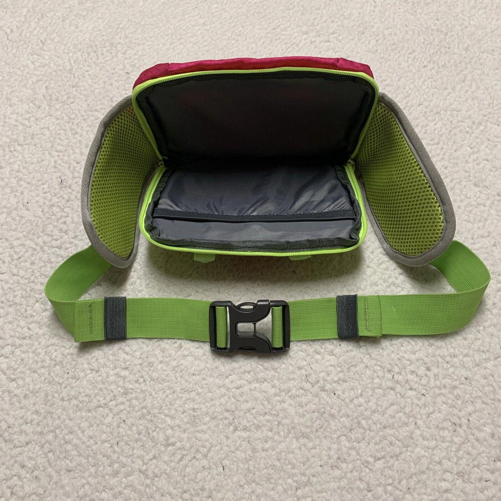 Riñonera SEEU gris, rosa y verde, bandolera, para senderismo y senderismo