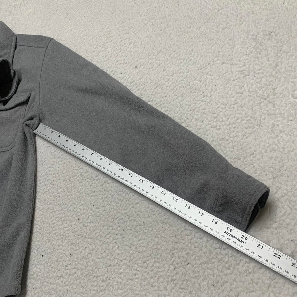 Camisa de franela abotonada gris George para hombre, talla mediana (38-40)