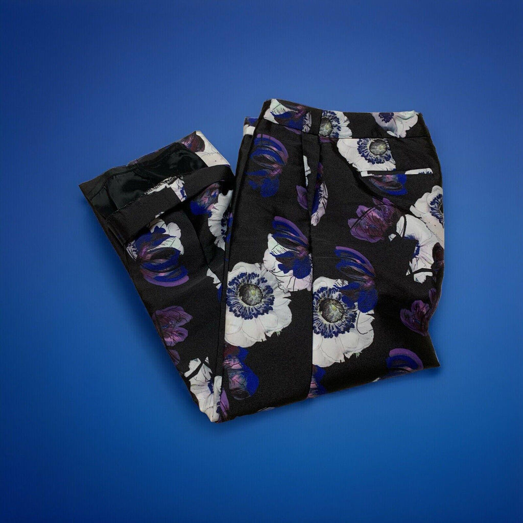 Pantalones de mujer J. Crew, talla 00, estampado floral de amapolas, corte cropped