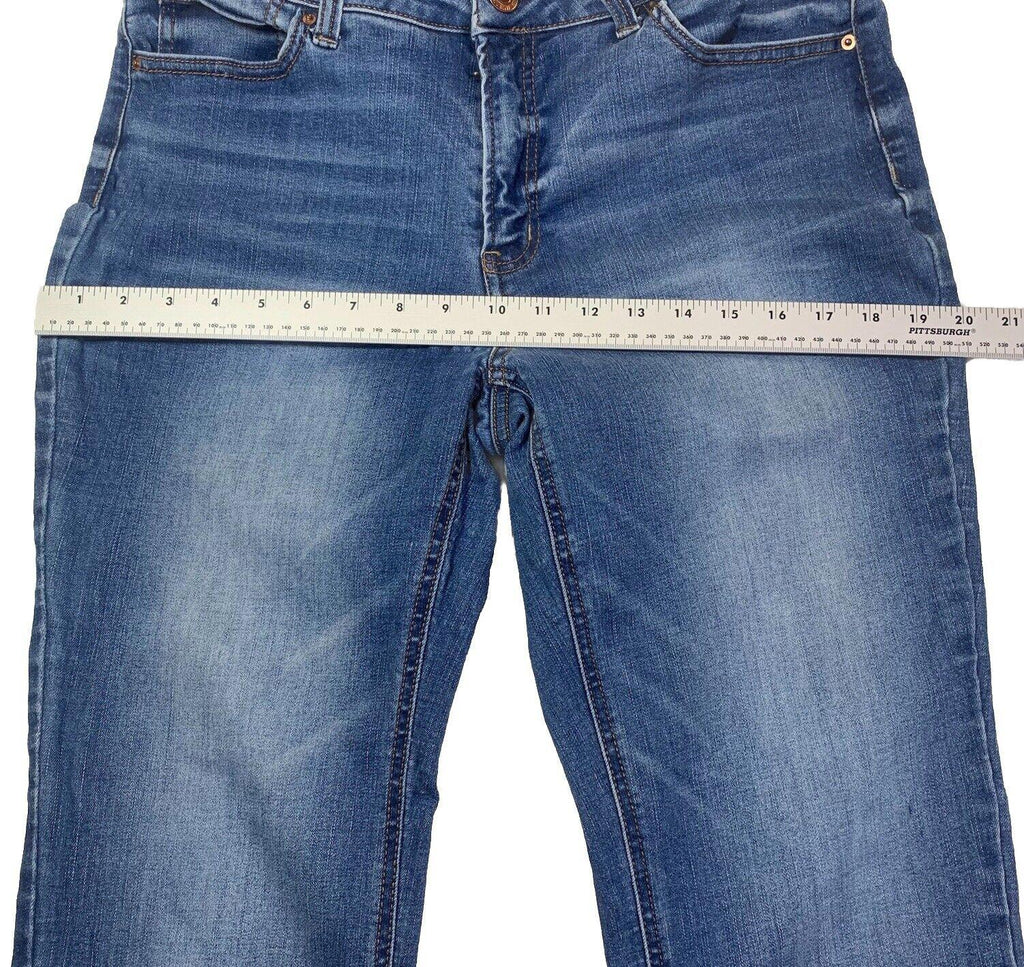 Jeans Time And True para mujer, 12, azul, pierna recta, lavado oscuro