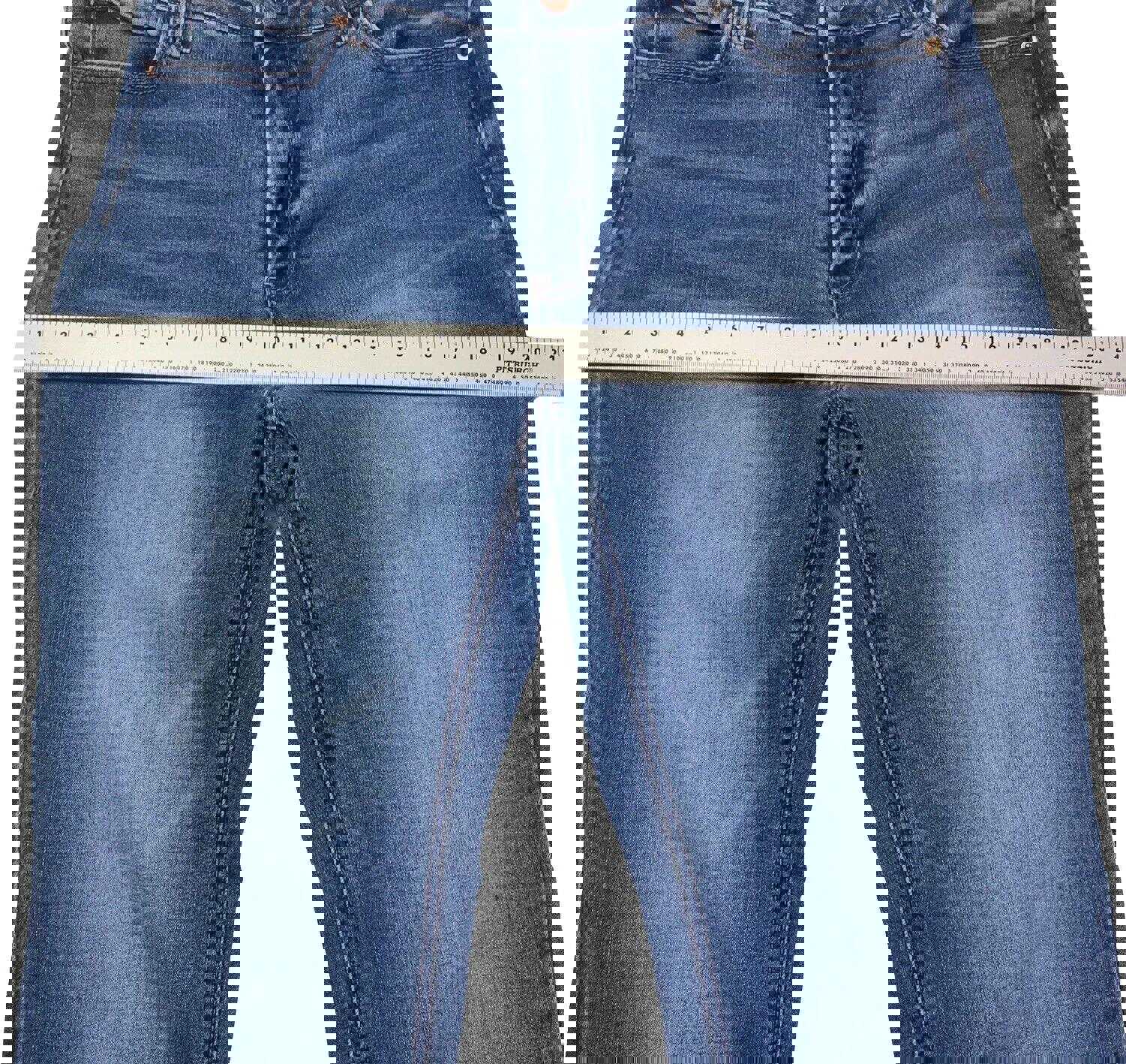 Jeans Time And True para mujer, 12, azul, pierna recta, lavado oscuro