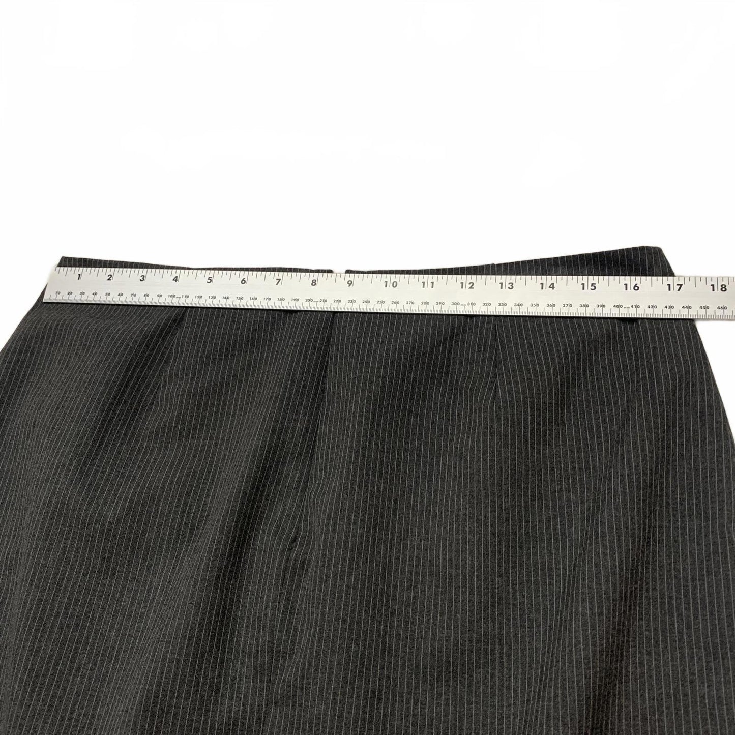 Vintage Marc New York Marc Andrew Womens Sz 12 Gray Pinstriped Skirt Side Slit