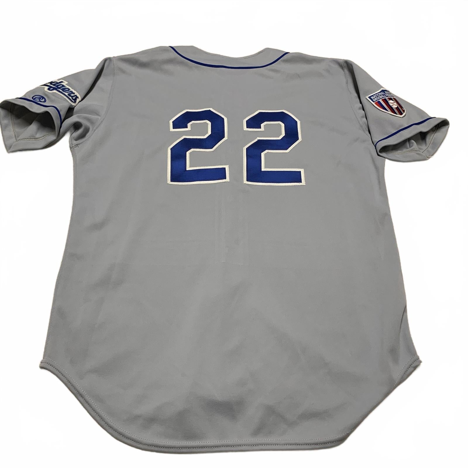 Camiseta de béisbol vintage de los años 80 y 90 de Rawlings Midville #22 de los Dodgers, para hombre, talla 44, gris
