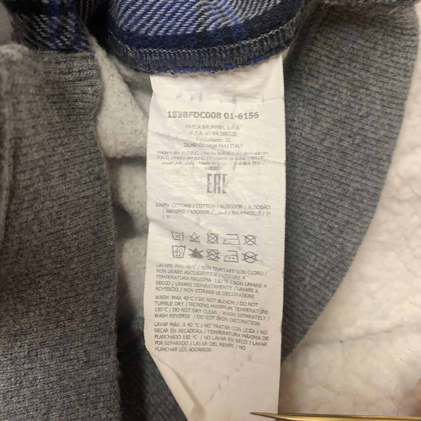 Camisa con capucha de franela azul gris Brums para niños, talla 5, algodón