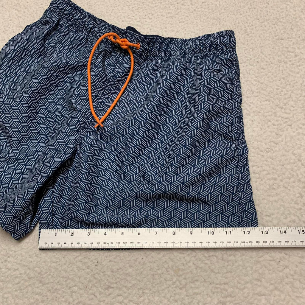 Bañador tipo bóxer con estampado geométrico azul marino para hombre de H&amp;M, talla M, talla 30