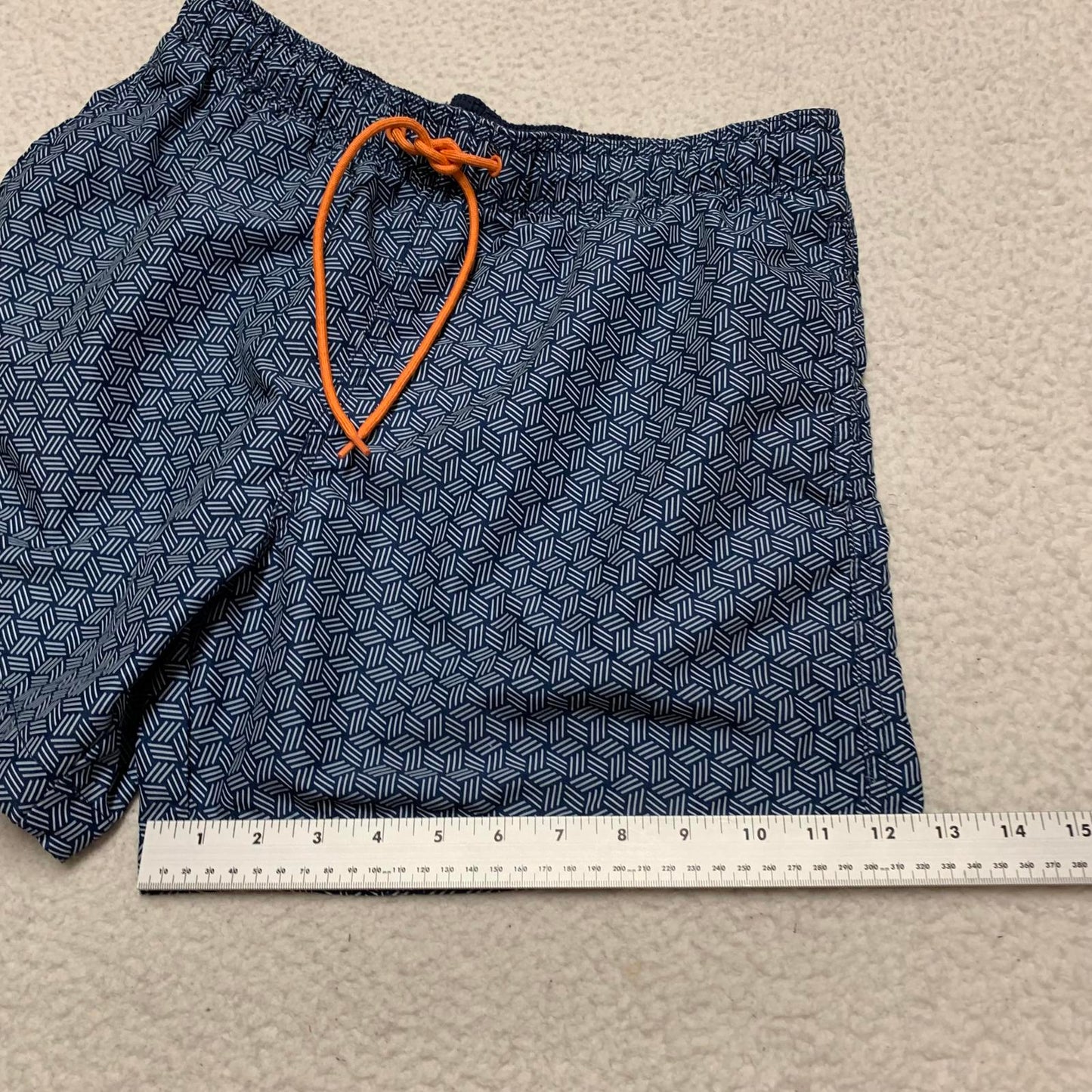 H&M Men's Sz M Navy Geometric Pattern Swim Shorts Trunks W30