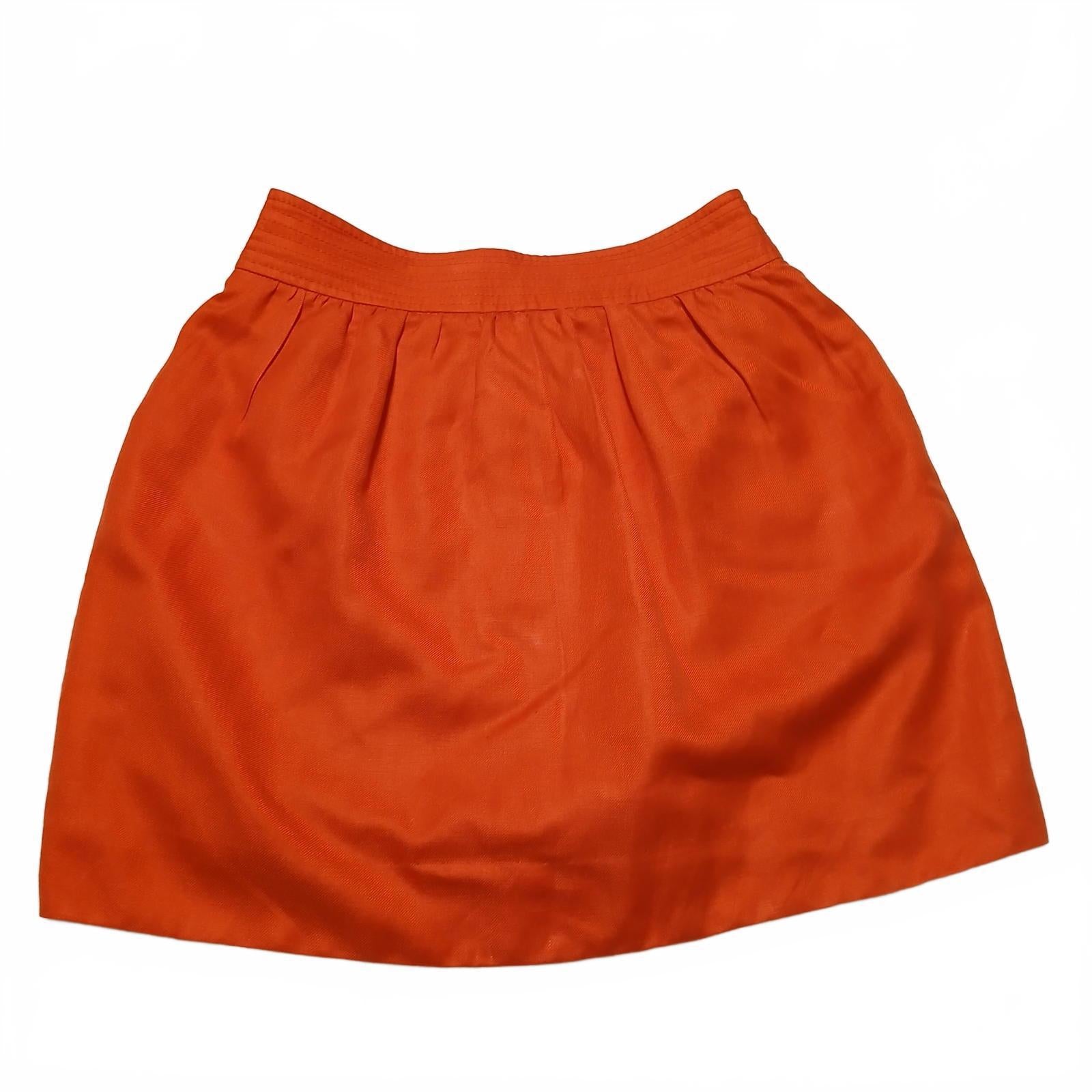 Falda naranja con botones y bolsillos delanteros de J. Crew, talla 4 para mujer, ancho 30.5