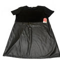 Arula Women's Size 1X Short Sleeve Casual Dress Faux Leather Skirt USA