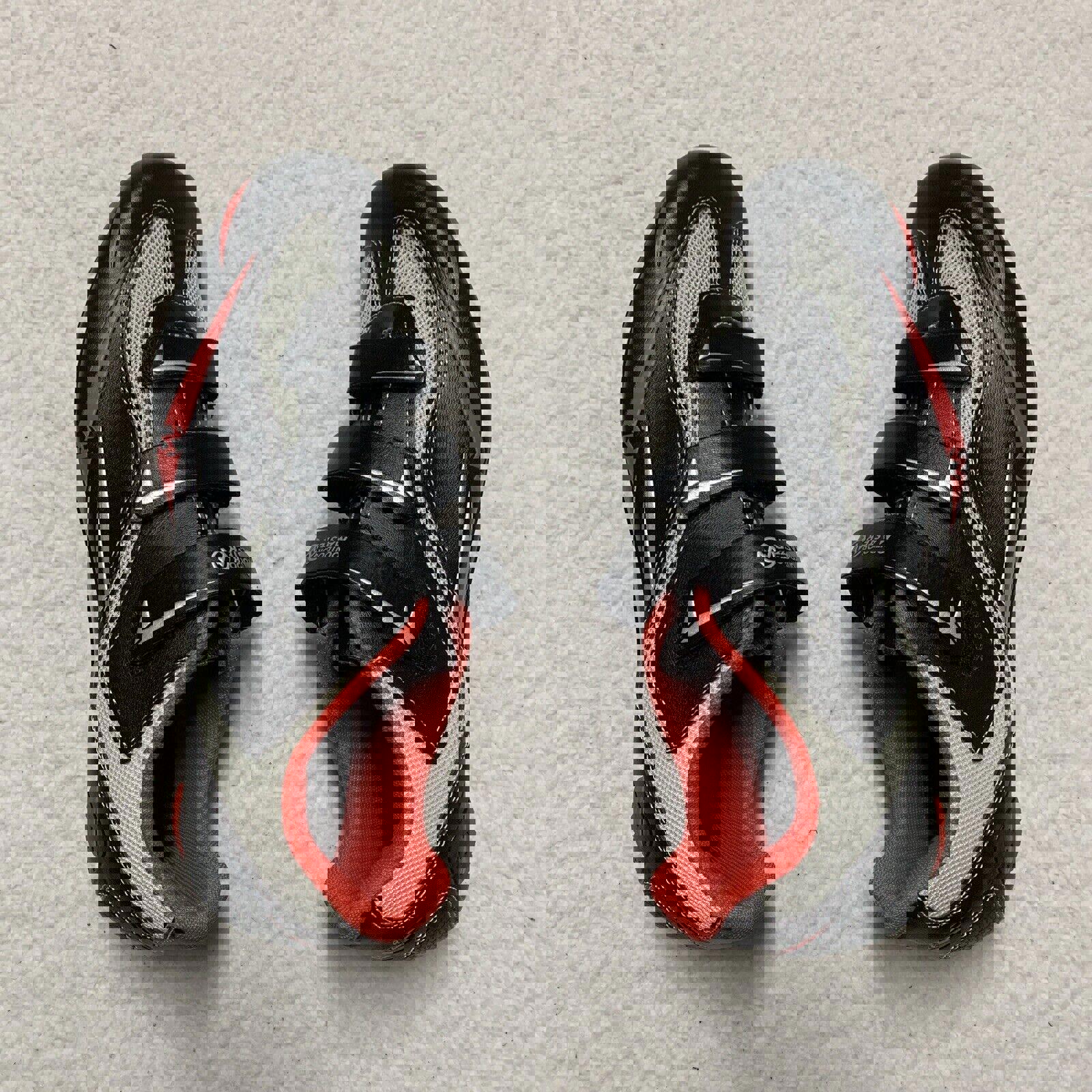 Zapatillas de ciclismo Outdoor Master unisex para mujer, talla 13, para hombre, talla 11, color negro, rojo y gris