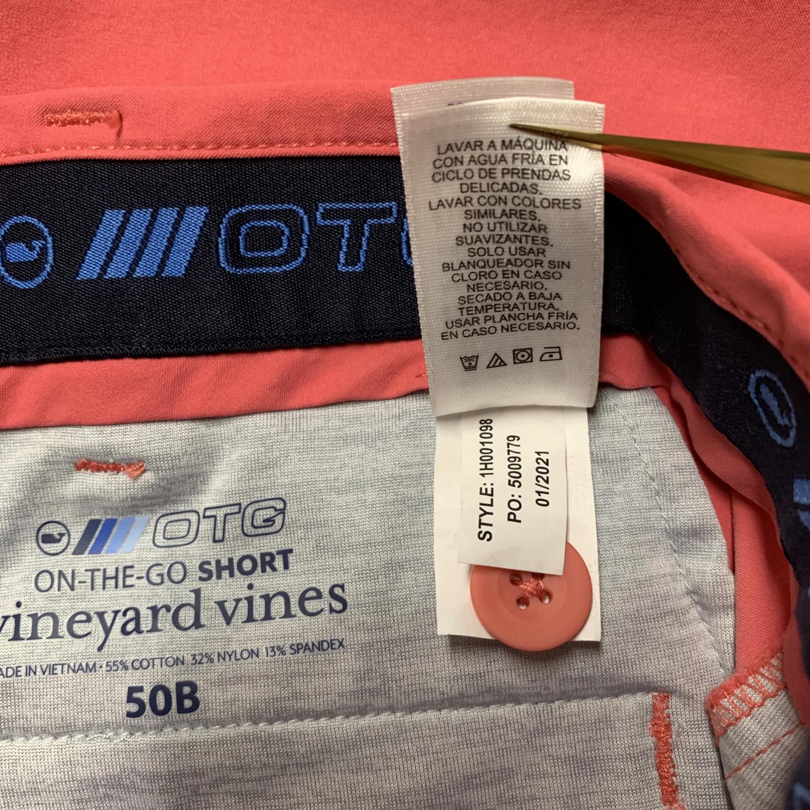 Pantalones cortos casuales Vineyard Vines para hombre, talla 50B, color rojo coral, talla 49