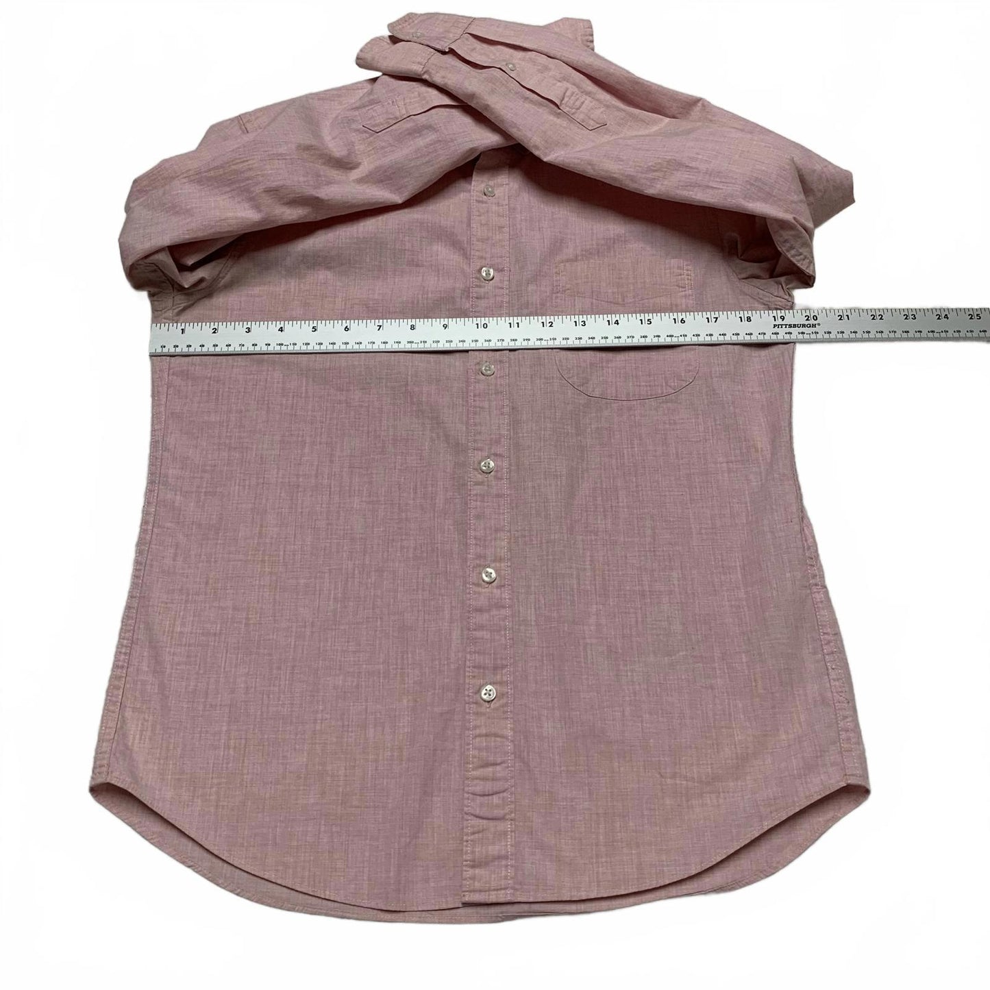 J Crew Long Men’s Small Short Pink Button-Up Shirt Slim Fit