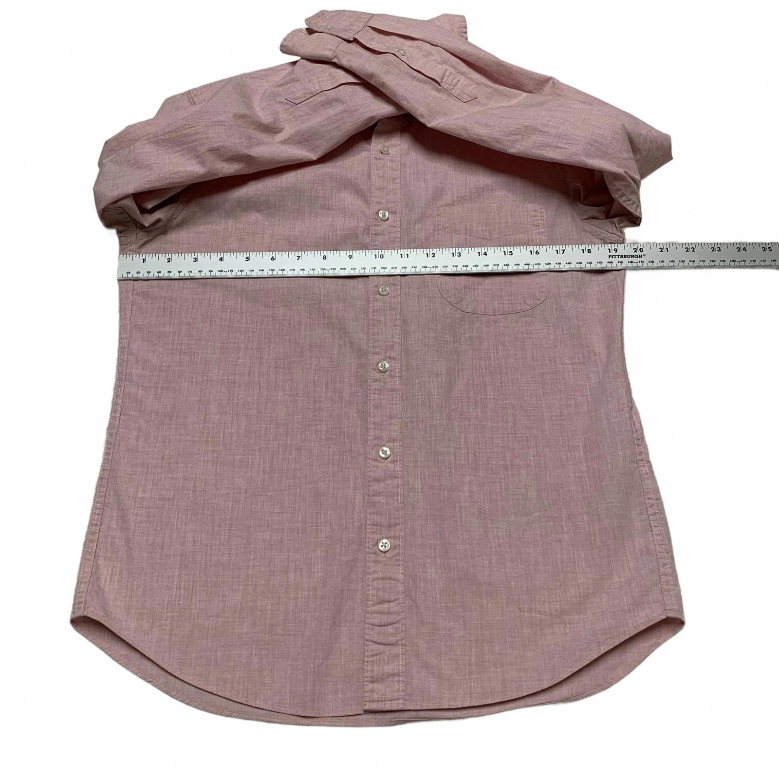 Camisa corta rosa con botones J Crew Long para hombre, corte entallado