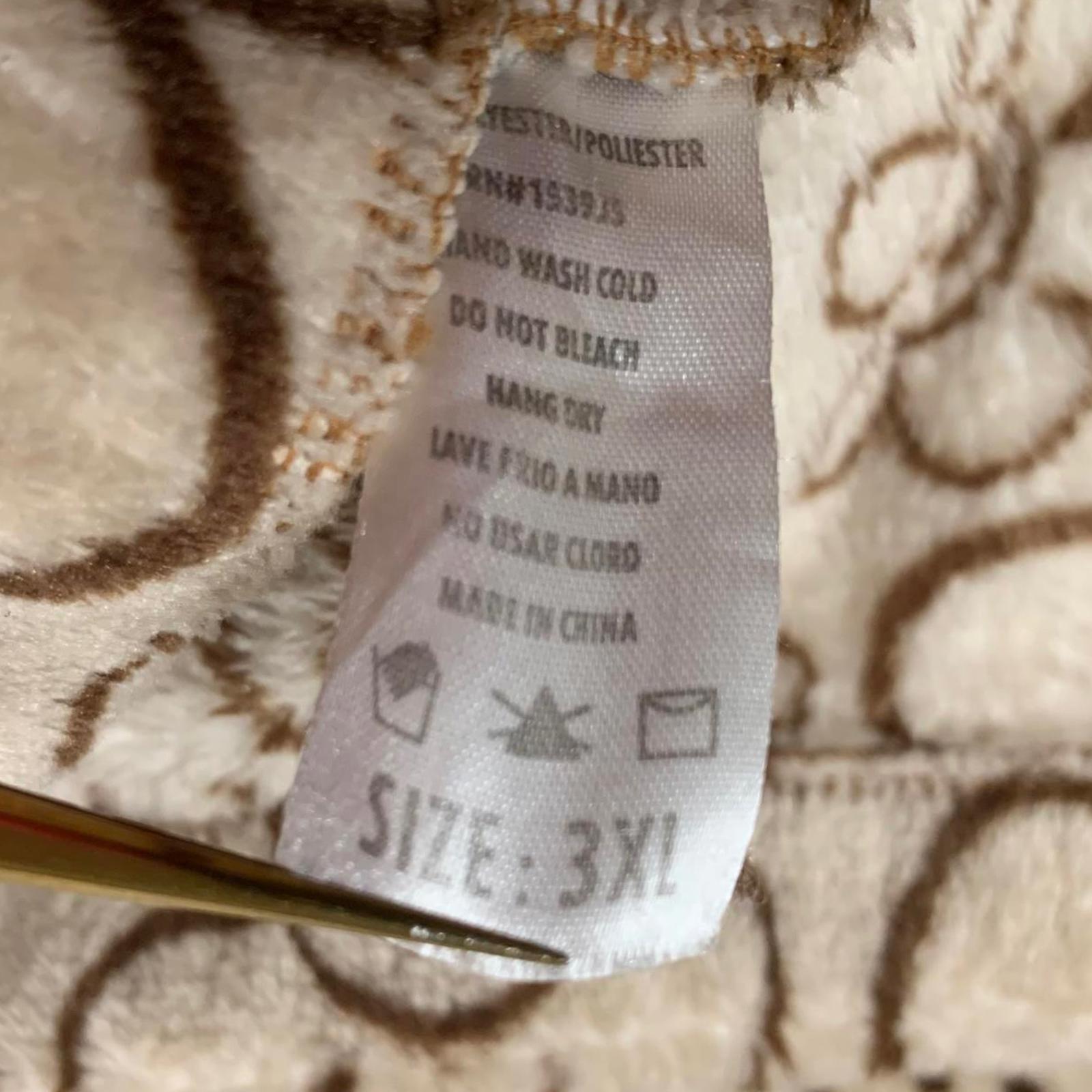 Chaqueta con capucha de polar con estampado floral beige Fire &amp; Fleur para mujer, talla 3XL