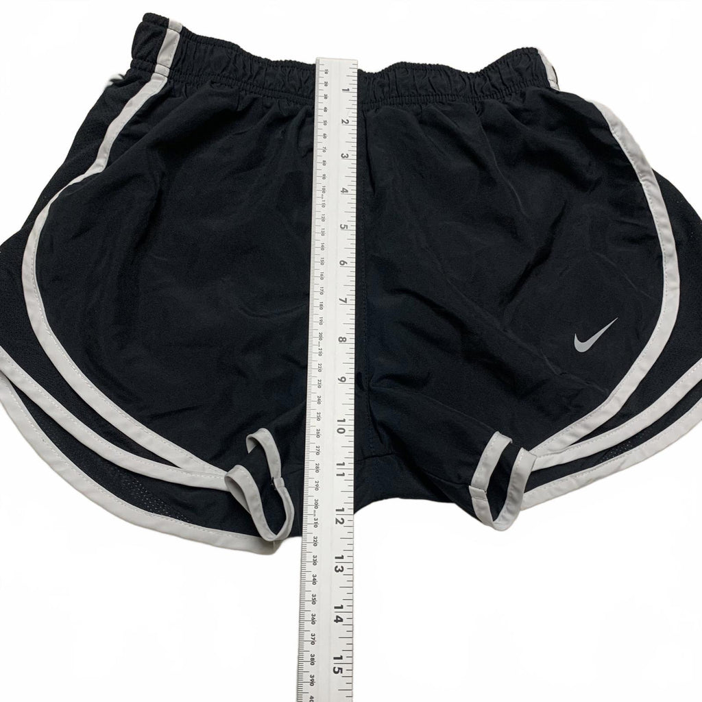 Pantalones cortos de running Nike Dri Fit para mujer, talla pequeña, ribete blanco y negro