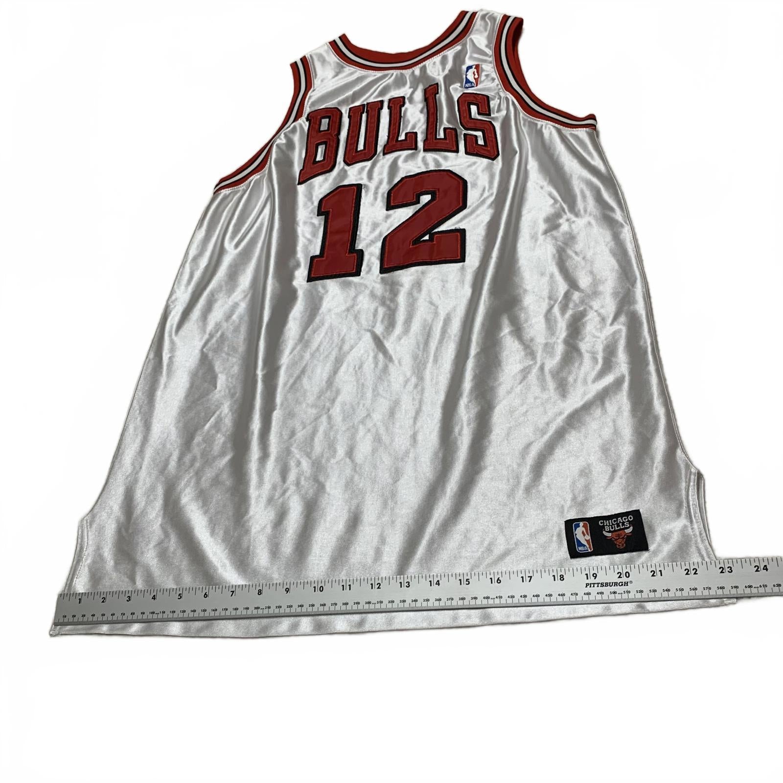 Camiseta de baloncesto Chicago Bulls #12 Kirk Hinrich Blanco Rojo Sin etiquetas