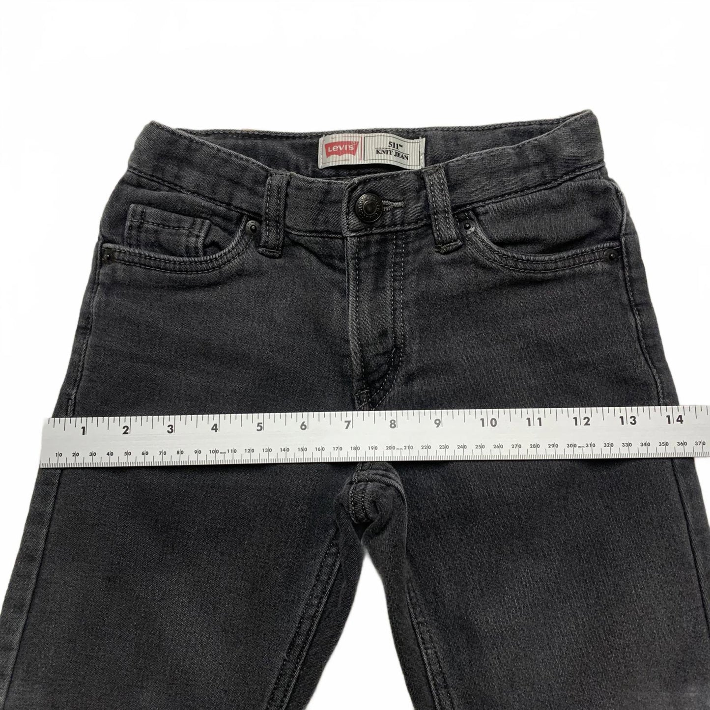 Levi's 511 Kids Size 7 Reg Gray Black Slim Fit Soft Knit Jeans W 21 x 20L Actual