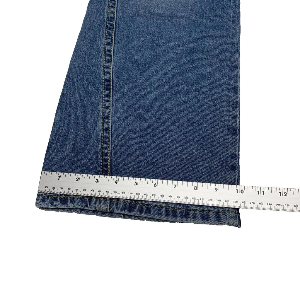 Vaqueros Levi's Premium para mujer, corte acampanado azul, bolsillo con solapa, talla 31/30