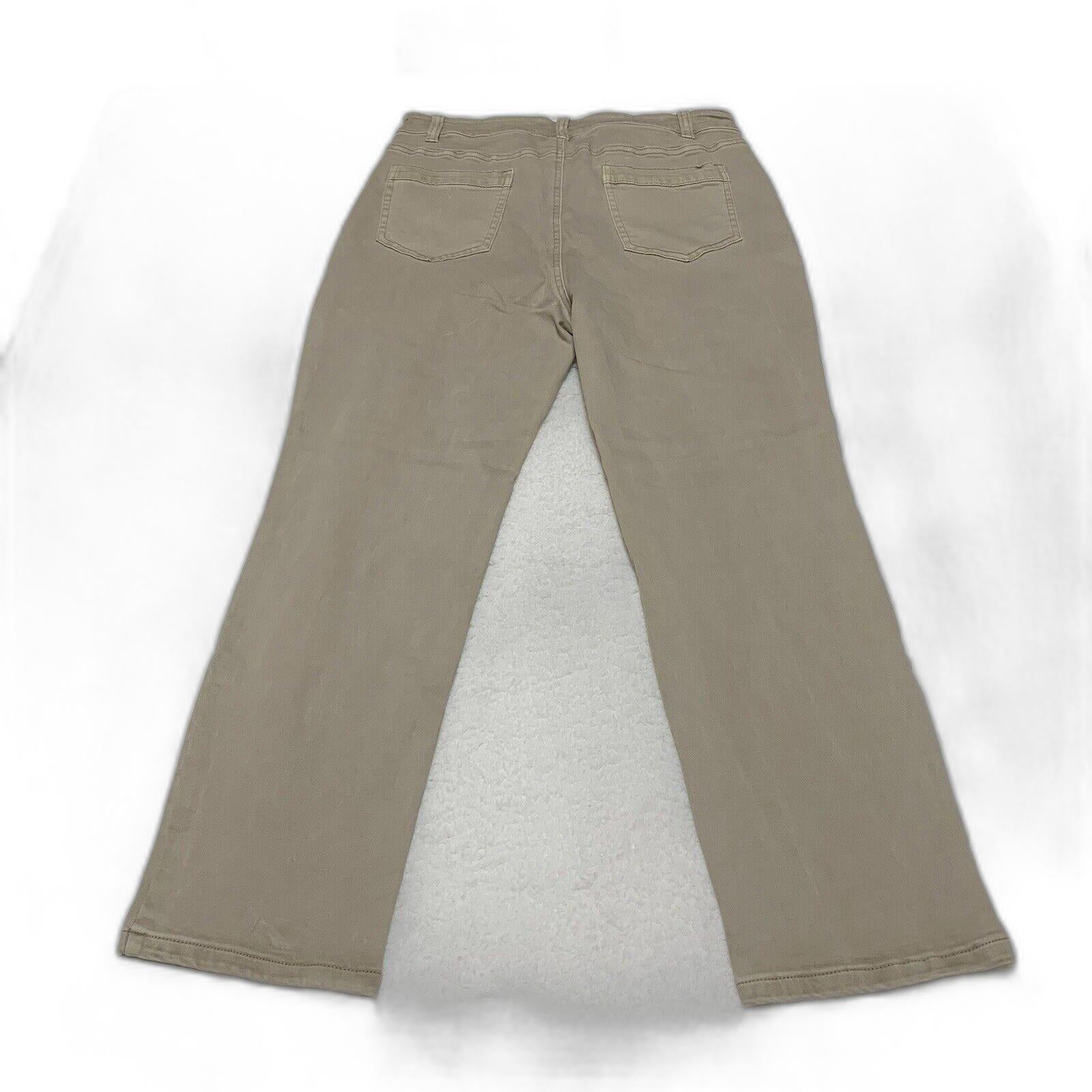 Vaqueros Nic+Zoe para mujer, talla 32, color tostado, con parche en el bolsillo delantero, color beige