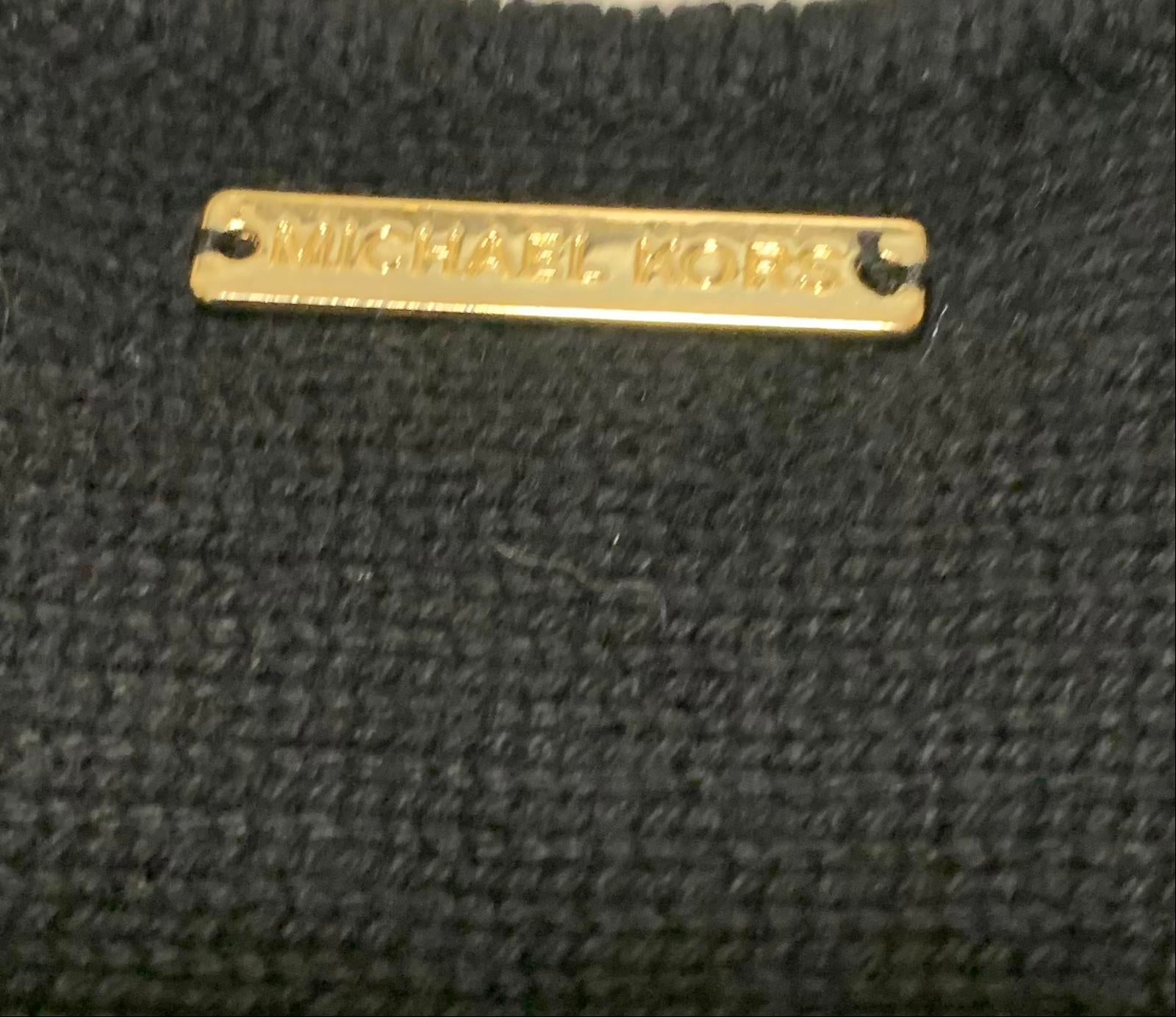Suéter tipo túnica de punto Michael Kors para mujer, talla grande 1X, color negro, con dobladillo alto y bajo