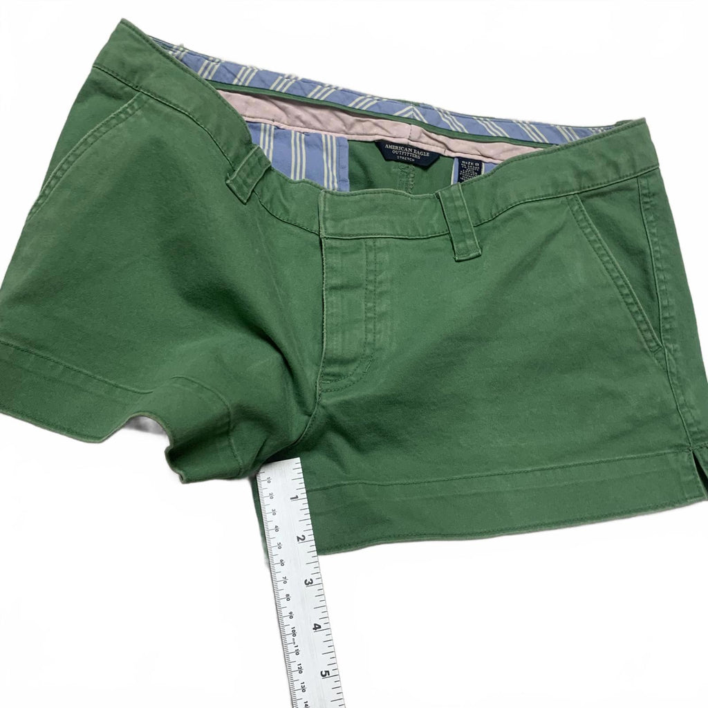 Pantalones cortos de verano verdes American Eagle para mujer, talla 8, W33