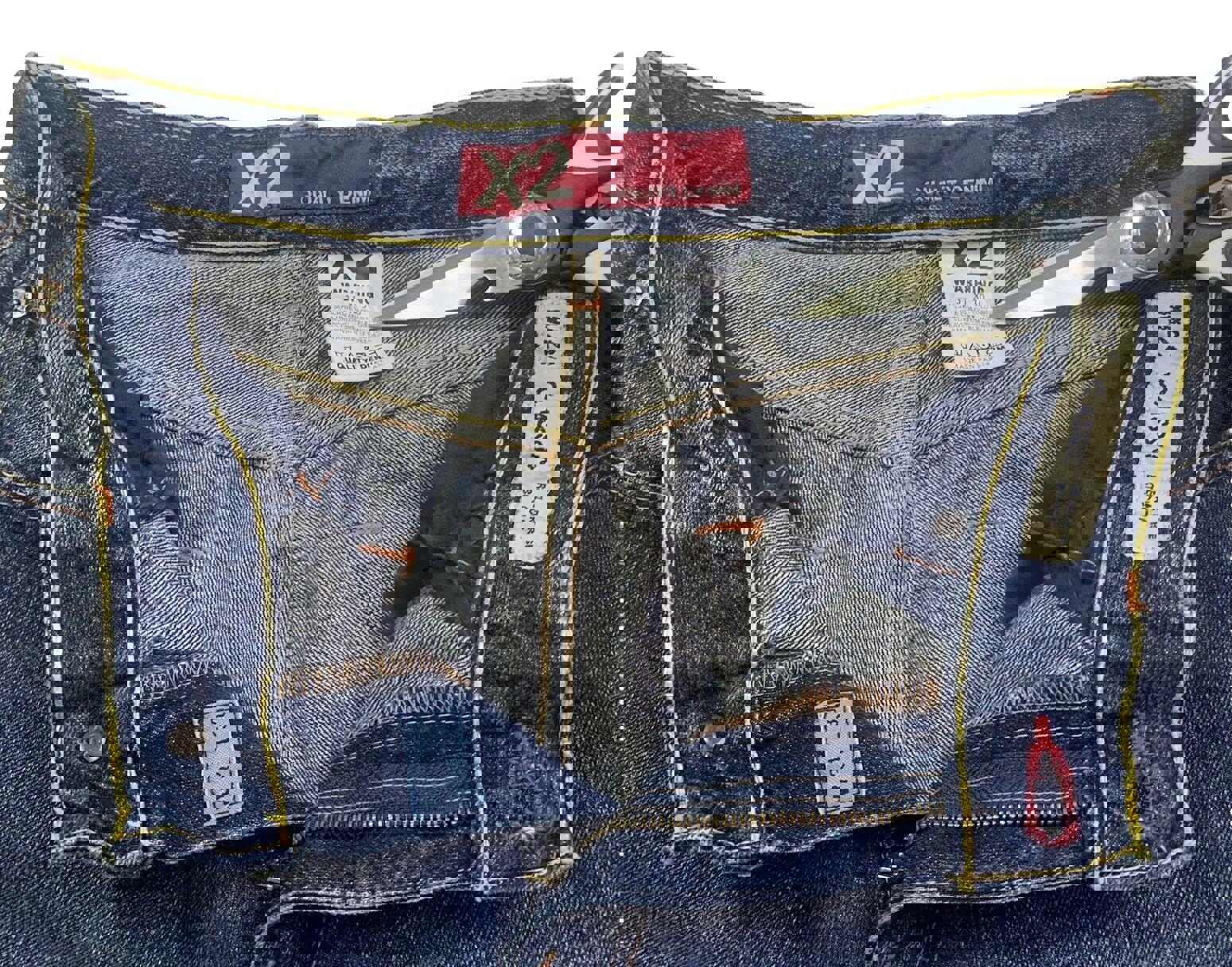 Vaqueros de mezclilla de calidad X2 para hombre, talla W31 L30, corte de bota azul