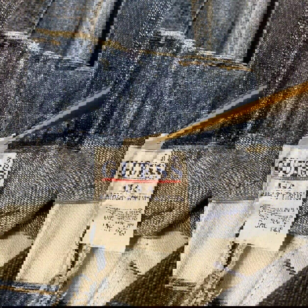 Guess Jeans Authentic Indigo Denim Tote Youth Shoulder Bag Handcrafted Vintage