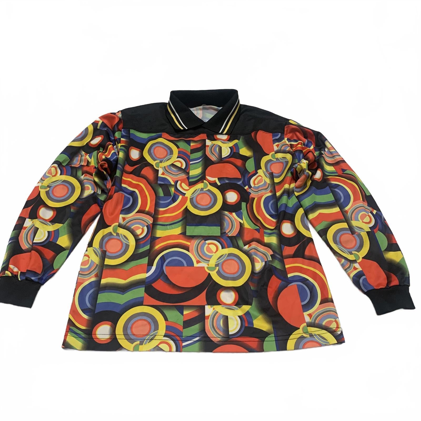 Camiseta de fútbol vintage High 5 Sports, manga larga, talla grande, juvenil, con estampado abstracto