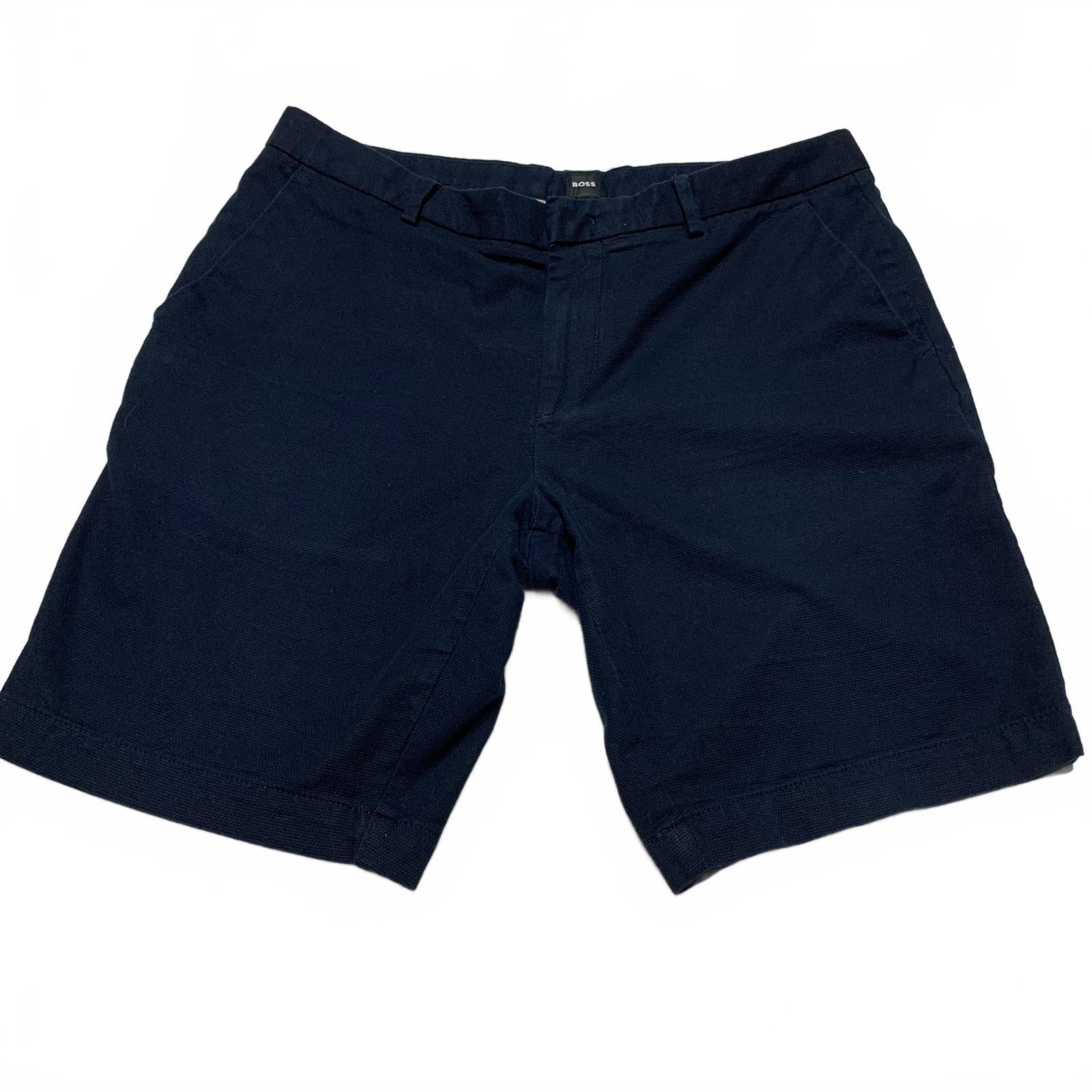 Pantalones cortos casuales azul marino Hugo Boss para hombre, talla 34R, W34